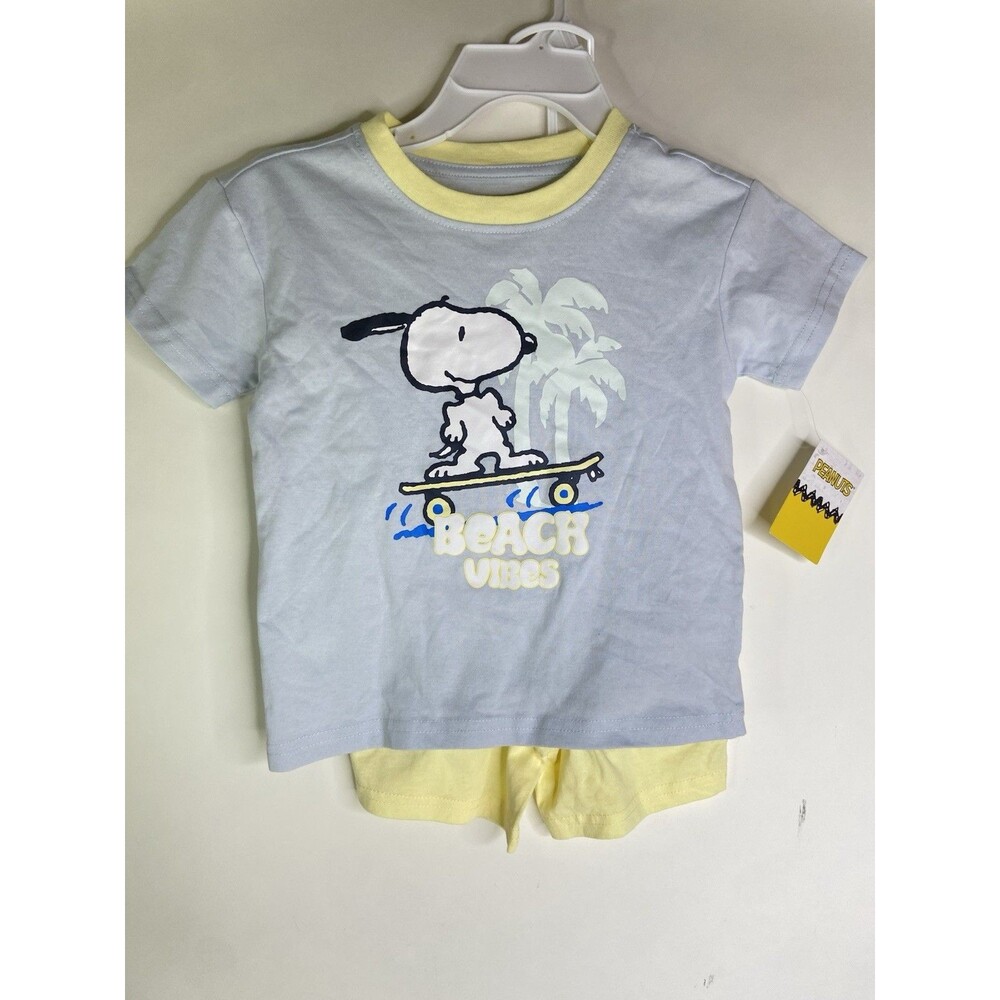 Peanuts Snoopy T-Shirt and Shorts 2 Piece Set Outfit Kids Toddler Boys Size 4T